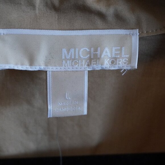 Michael Kors Khaki Women's Long Sleeve Poplin Wrap Top - Picture 5 of 8